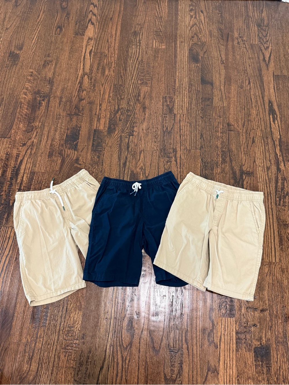 Boys Cat & Jack Pull On Elastic Shorts Lot of 3 Khaki Navy Size Medium 8/10